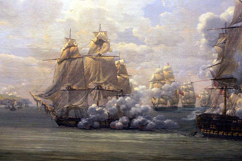 Louis-Philippe Crepin Fight of the Poursuivante against the British ship Hercules oil painting picture